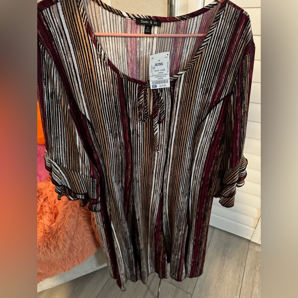 Flowy dress- striped. Very fun!